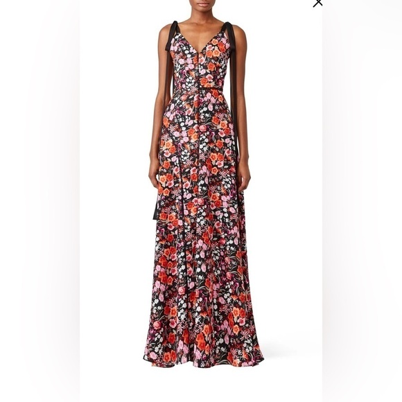 Gown J. Multi color flower print maxi size 8. EUC - Picture 1 of 10